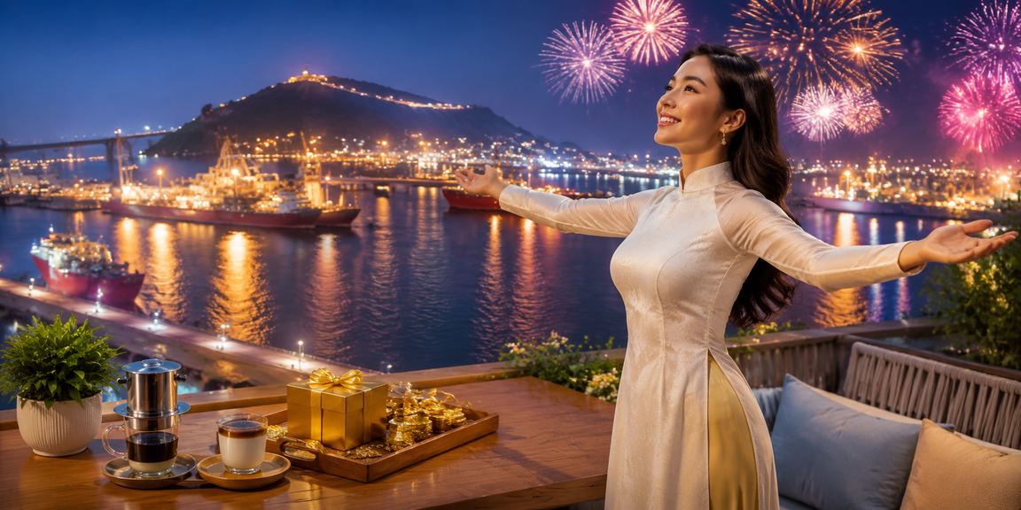 Người dùng ngồi uống cà phê tại Vũng Tàu và theo dõi tiền thưởng casino trên điện thoại